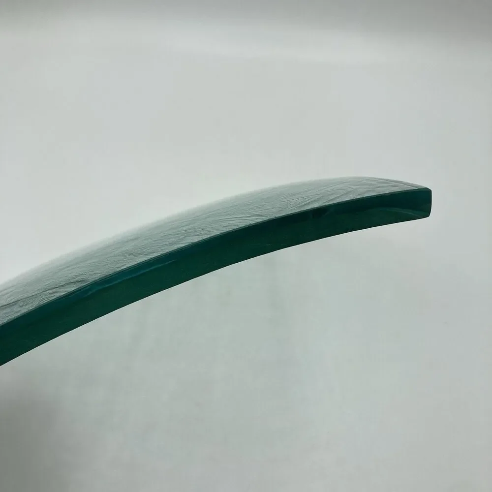 Vintage Annieglass Slab Platter Tray Modernist Art Glass Signed Green 8” Square